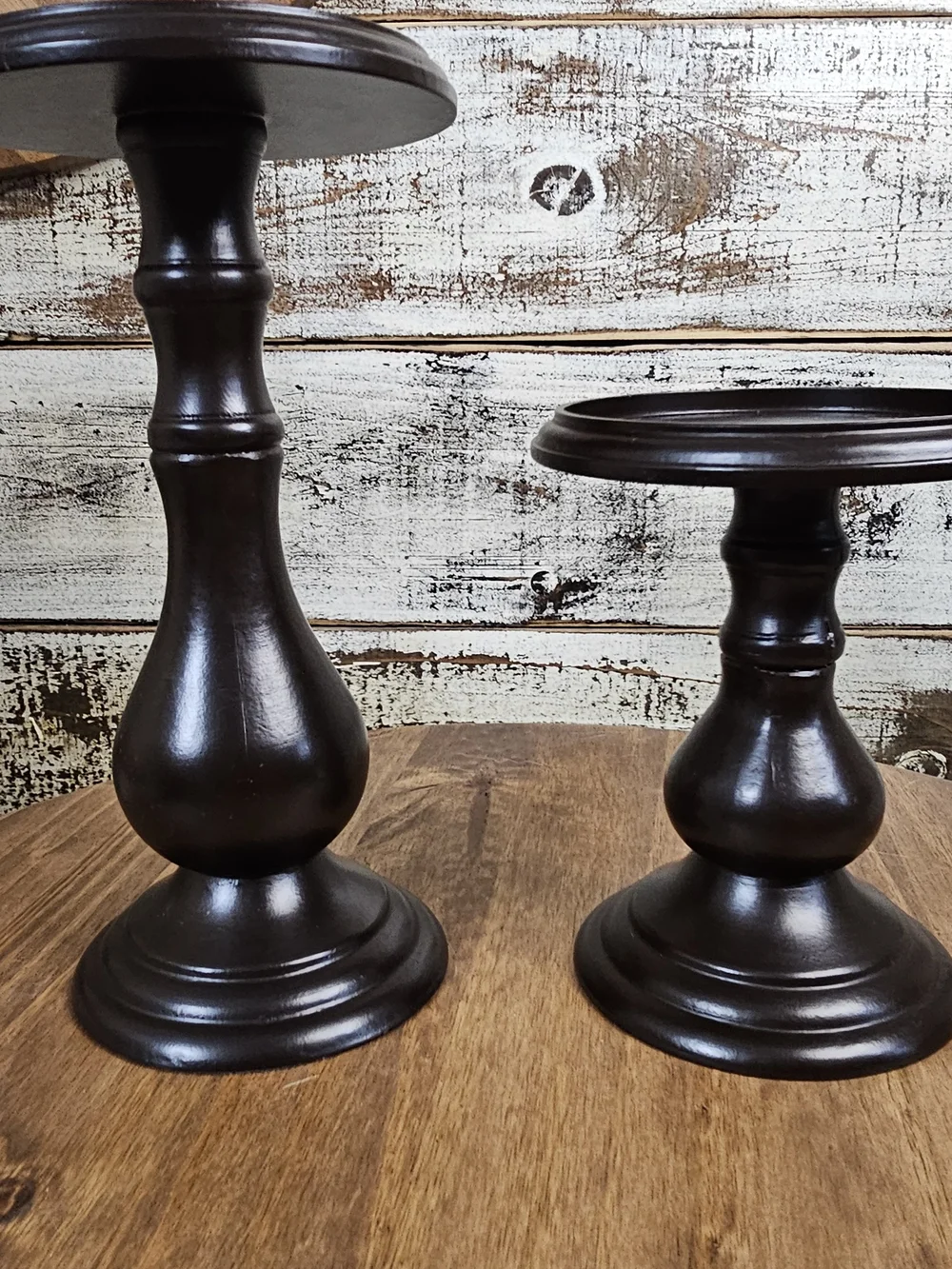 Classic Brown Candle Holder Pair